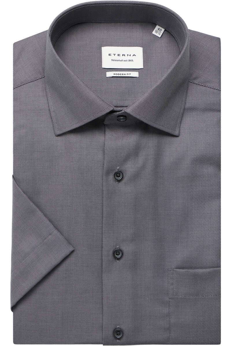 ETERNA Modern Fit Hemd grau, Strukturiert