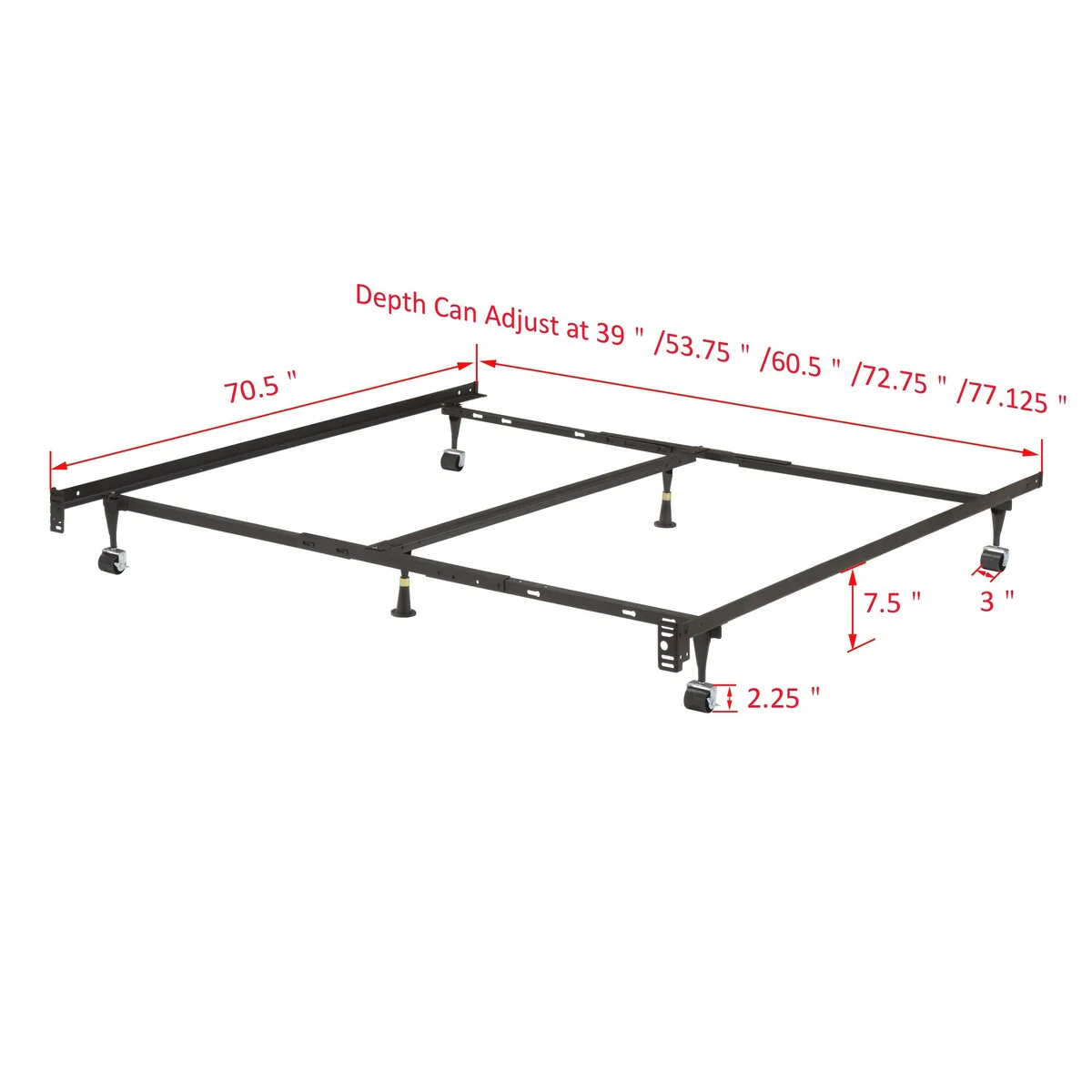 Adjustable Universal Twin/Full/Queen/King Metal Bed Frame