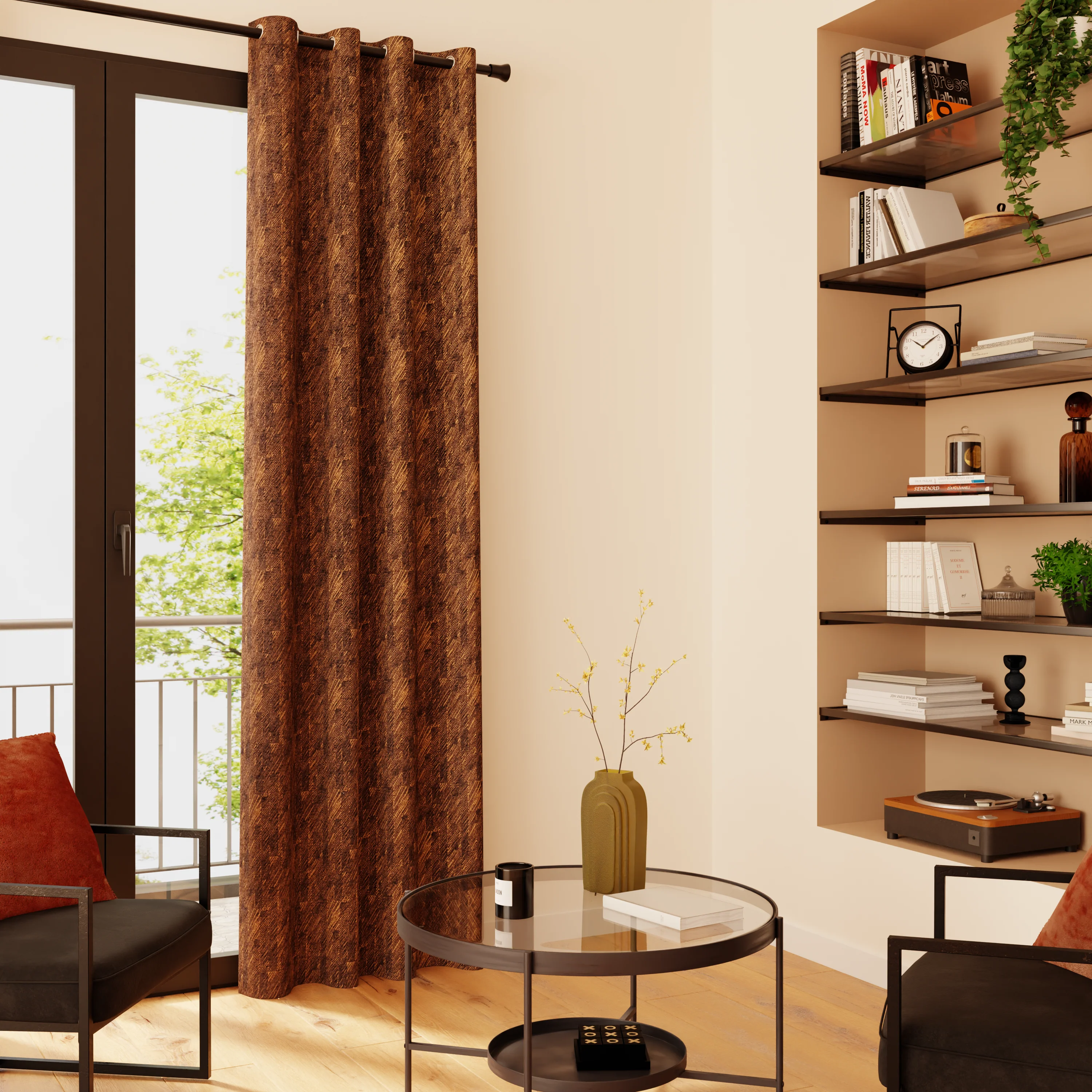 Rideau DENTON coloris cognac 140 x 260 cm