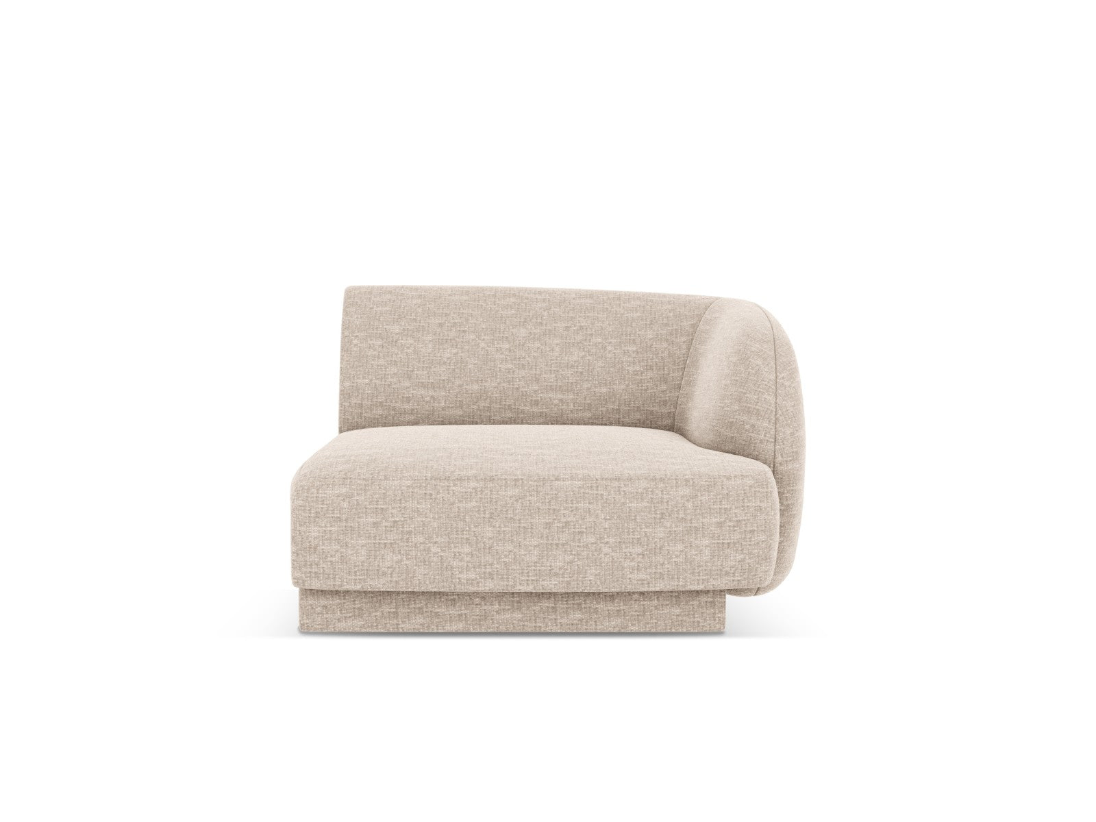 Micadoni rechter module Miley structurele stof beige - 90x90x70cm