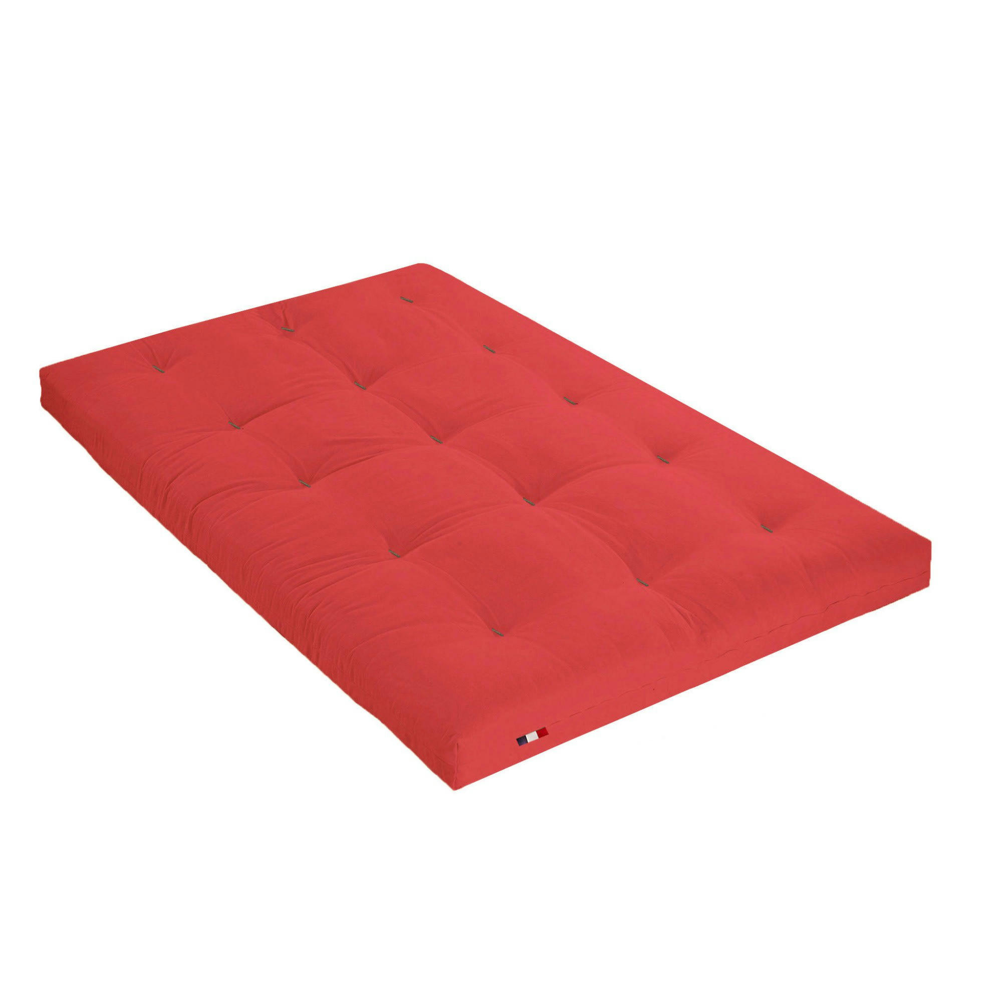 FUTON COTON - Matelas futon coton rouge 160x200