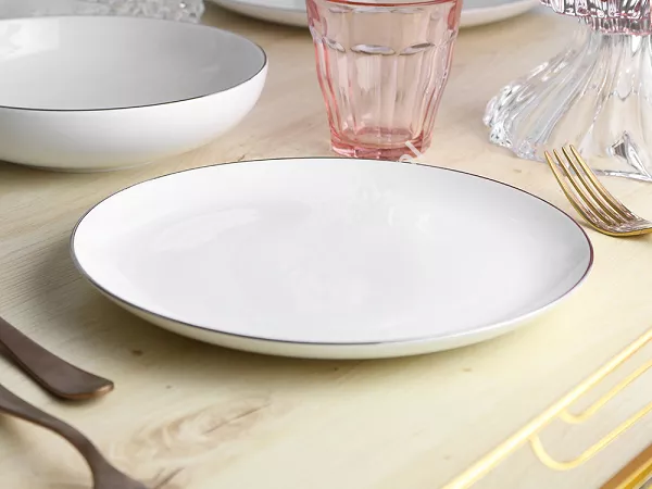 Komplet talerzy na 6 osób (18 el.) Bogucice - Base Platin 1183