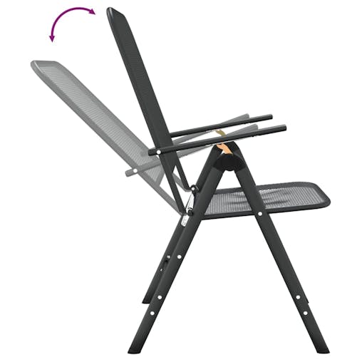 NNEVL Folding Garden Chairs 4 pcs Expanded Metal Mesh Anthracite