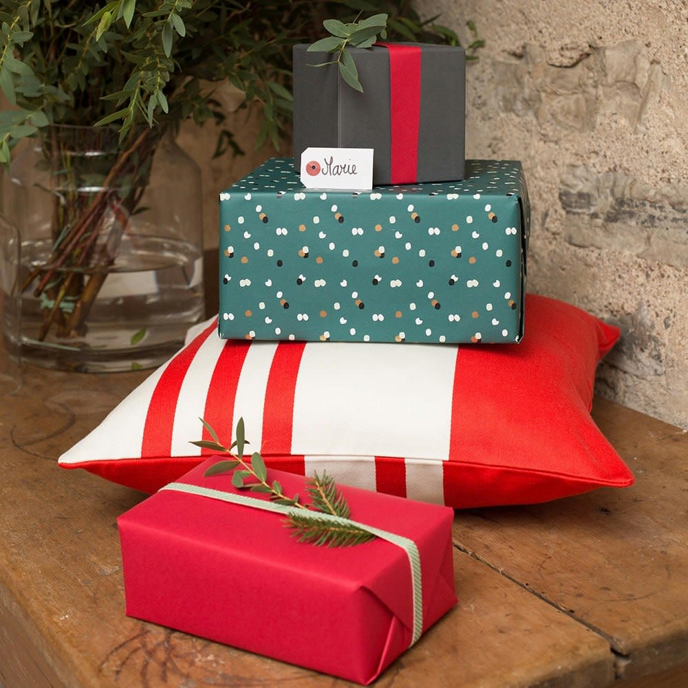 PAMPELUNE - Housse de coussin rouge 40x40