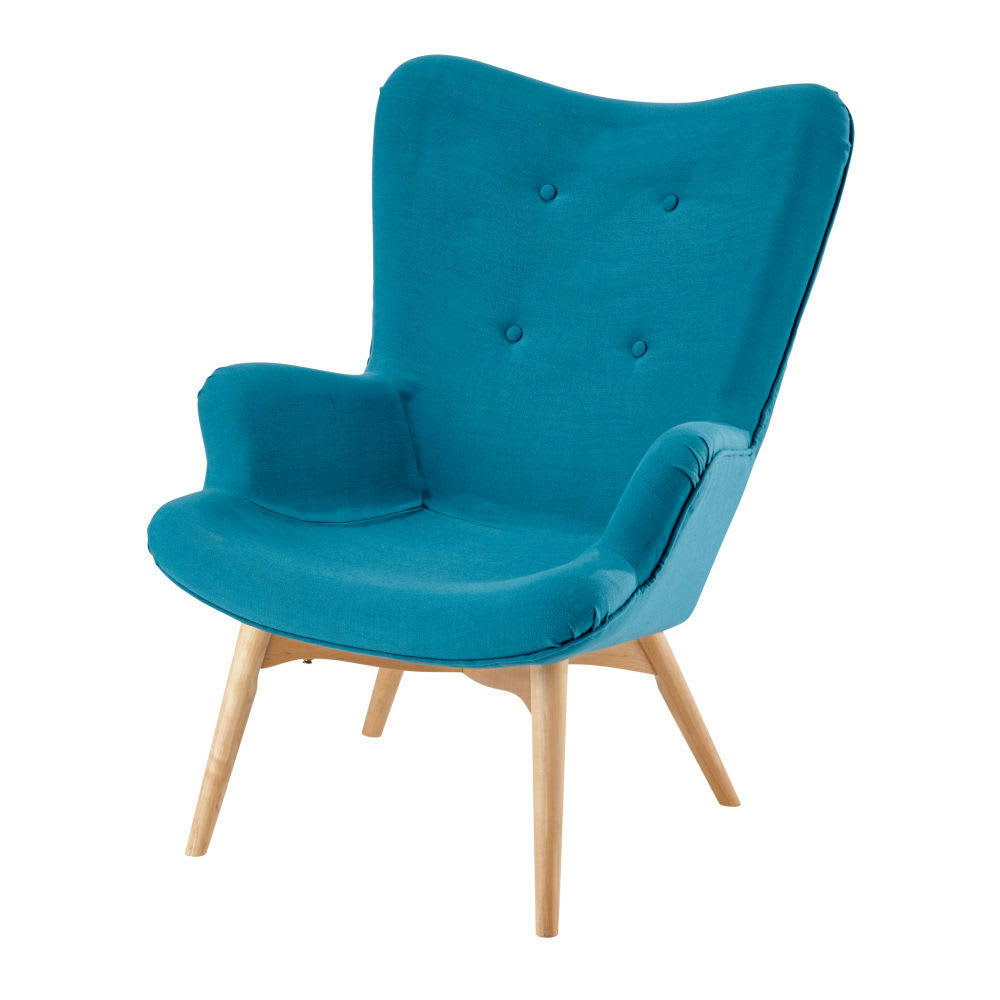 Iceberg - Fauteuil style scandinave bleu pétrole