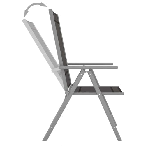 NNEVL Folding Garden Chairs 2 pcs Textilene Black