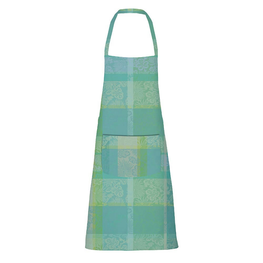 MILLE VENUSTA AQUA - Tablier enduit imperméable pur coton vert 75x85