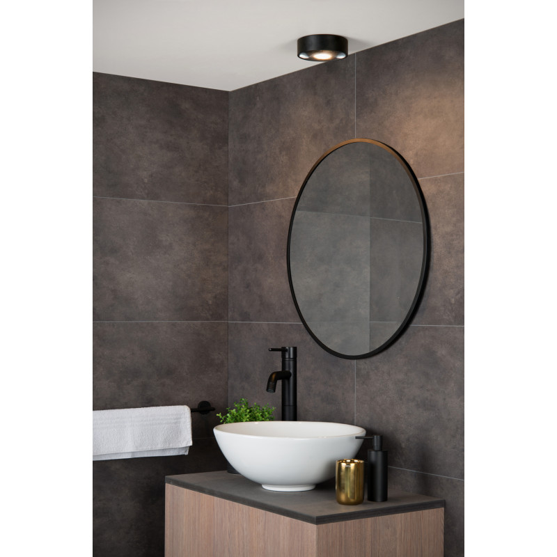 Spot pour plafond LED pour salle de bain Rayen noir Ø 10 cm 6 W LUCIDE