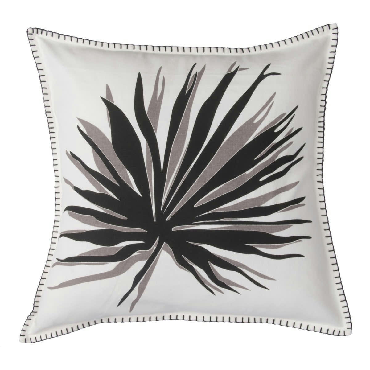 FLOWER POWER - Housse de coussin coton  50x50 noir
