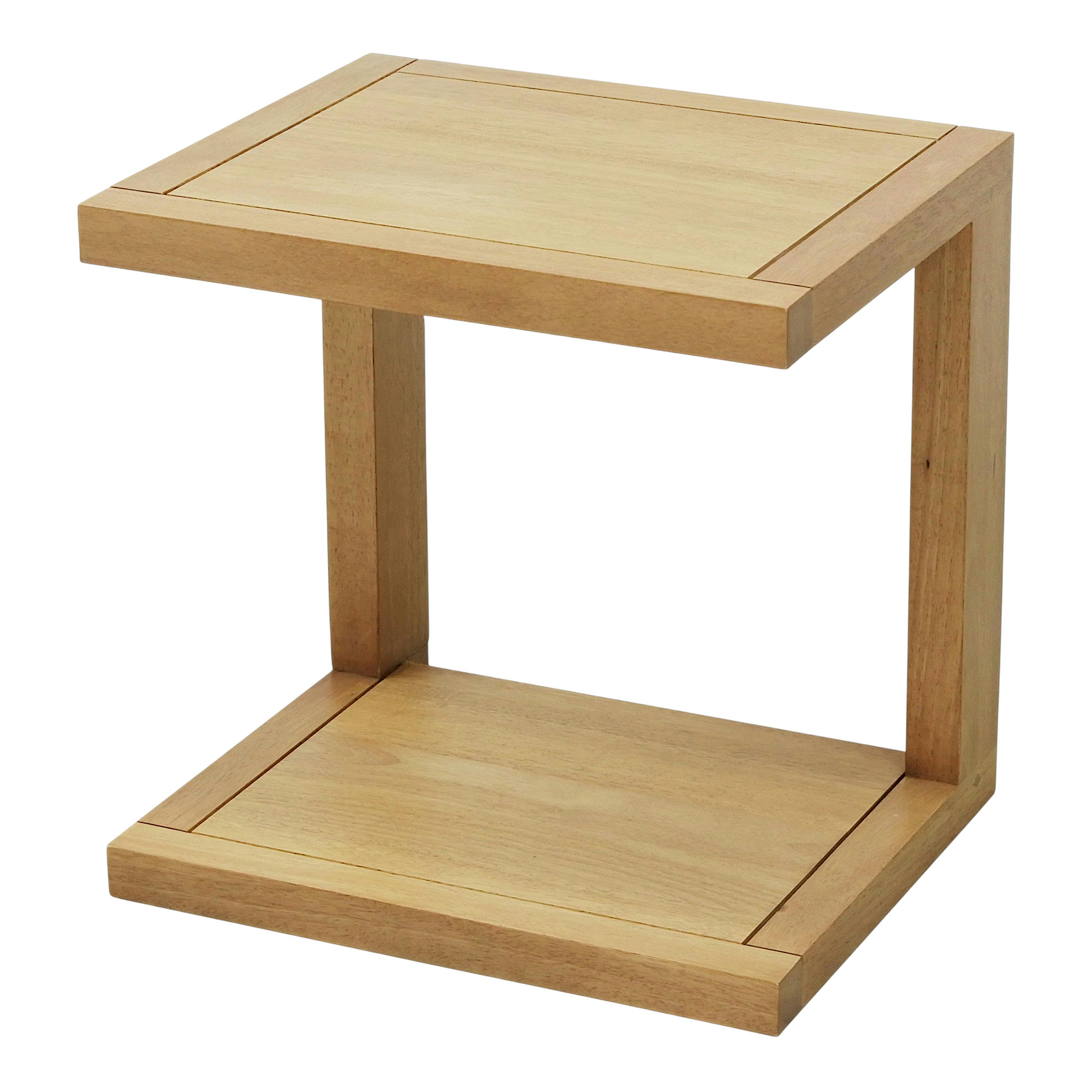 Bout de Canapé Hévéa double plateaux 48x40x48cm BALTIC