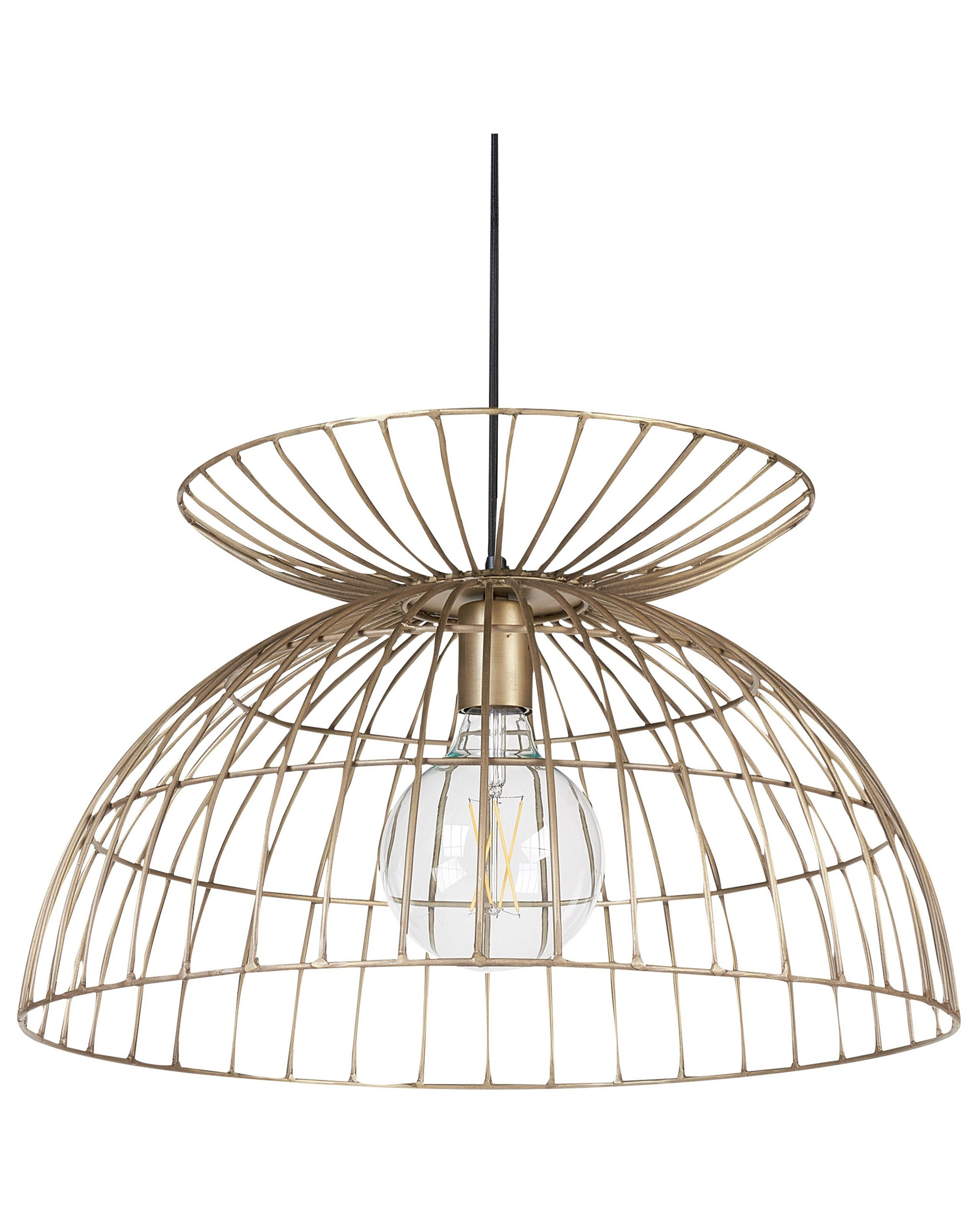 Lampa wisząca sufitowa metalowa mosiężna