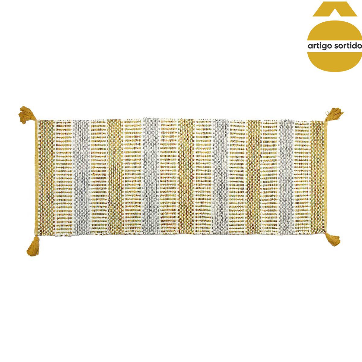 Tapete em algodão com pompons 60x150cm