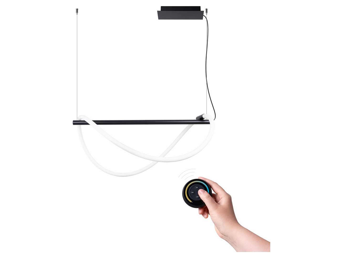Lampa wisząca Galakse LED 84 cm aluminiowa czarna