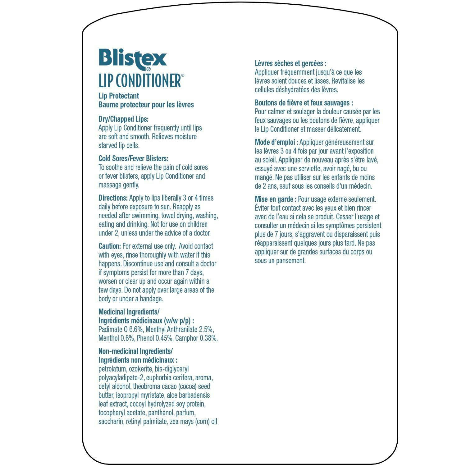 Blistex Lip Conditioner Balm Pot, Moisturizing Treatment For Dry & Cracked Lips, SPF 15