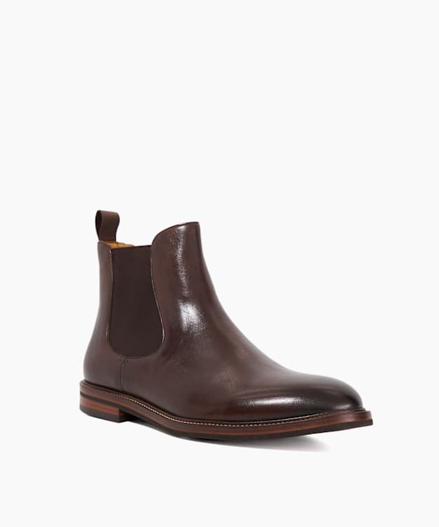 Maisen Brown - Wide Fit Leather Formal Chelsea Boots