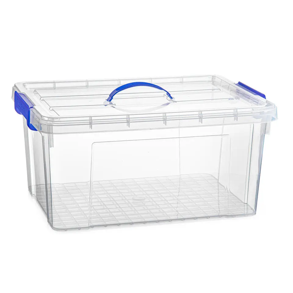 Plasticforte Opbergbox met deksel - blauw - 34L - kunststof