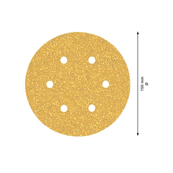 Schleifpapier, Ø 150 mm, K40, 5 Stück