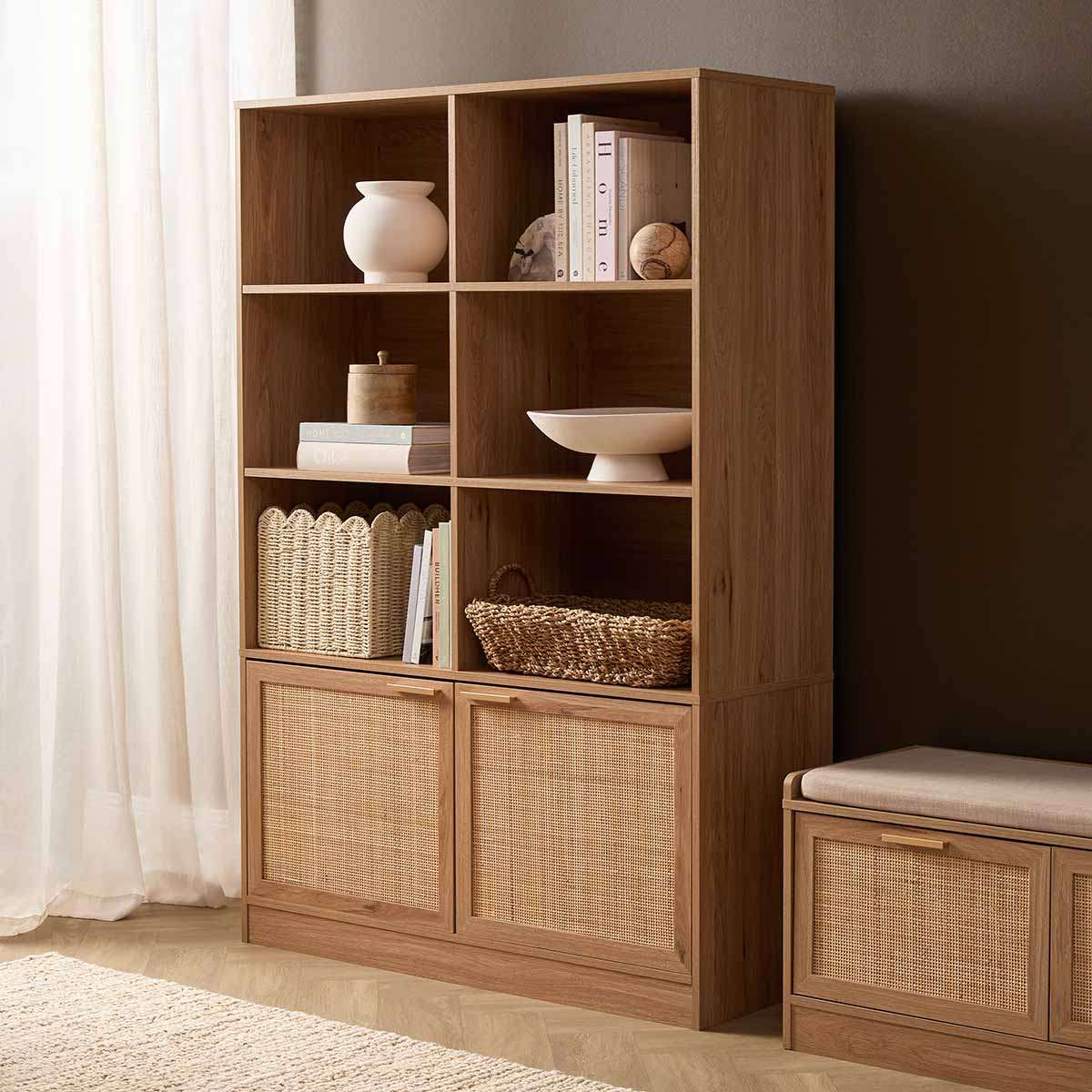 Noosa Rattan Large Bookcase - Natural