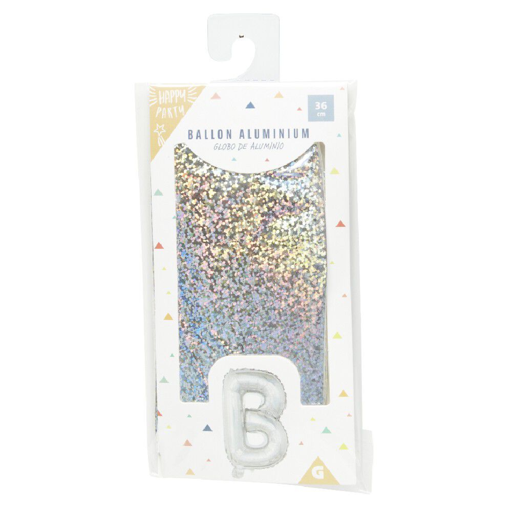 Ballon forme lettre B aluminium (2 modèles doré ou argenté)
