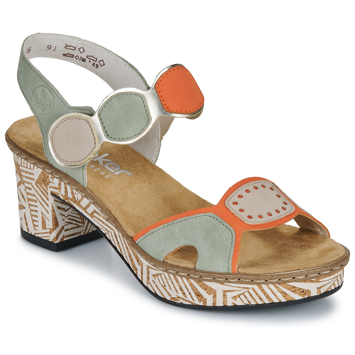 Rieker - 63876-91 - Green / Orange