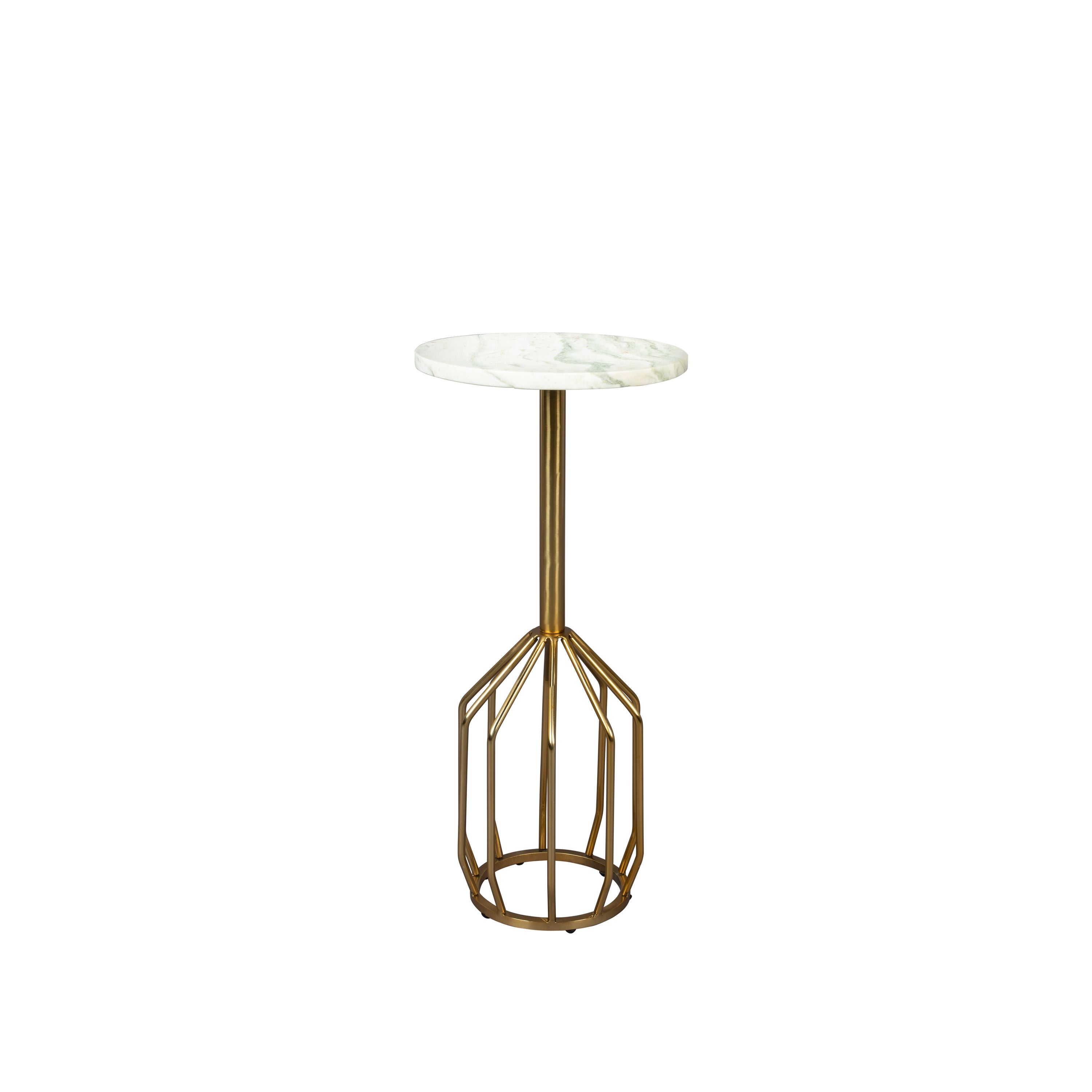 Dutchbone Salerno Bijzettafel Rond 30 cm Marmer Goud