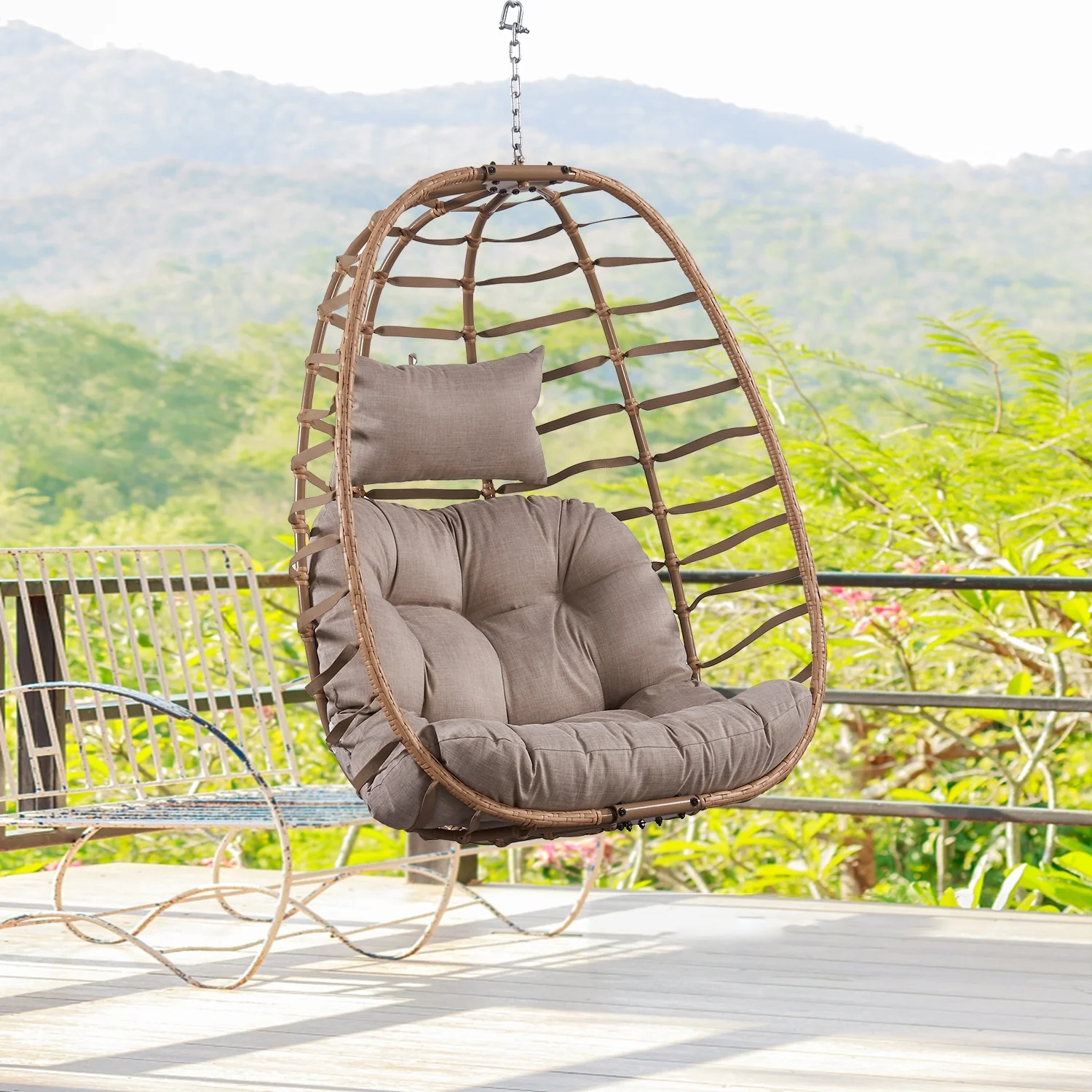 Indoor & Outdoor Foldable Hanging Egg Chair Without Stand