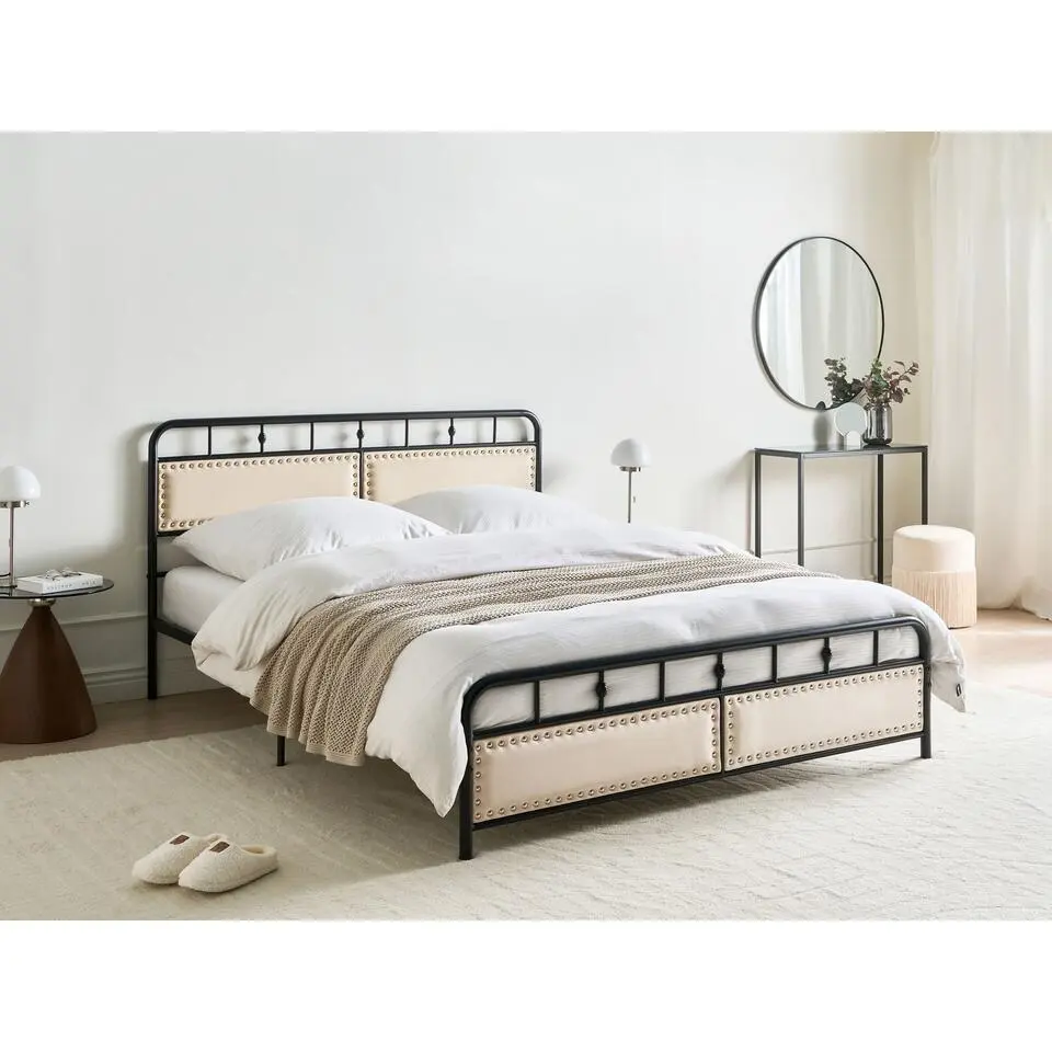 BREUILLET - Tweepersoonsbed - Zwart - 160 x 200 cm - IJzer