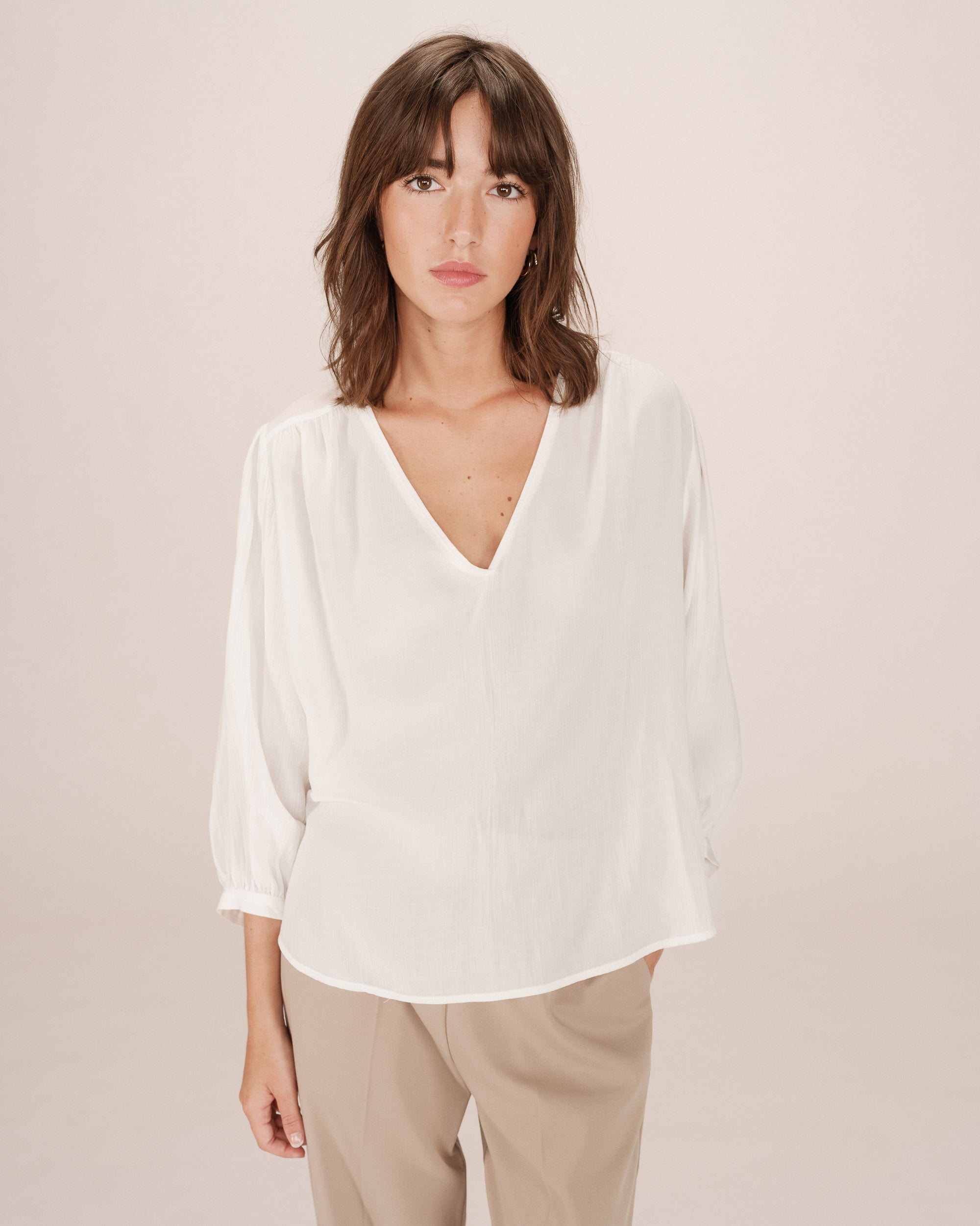 Blouse droite fluide ivoire Solo