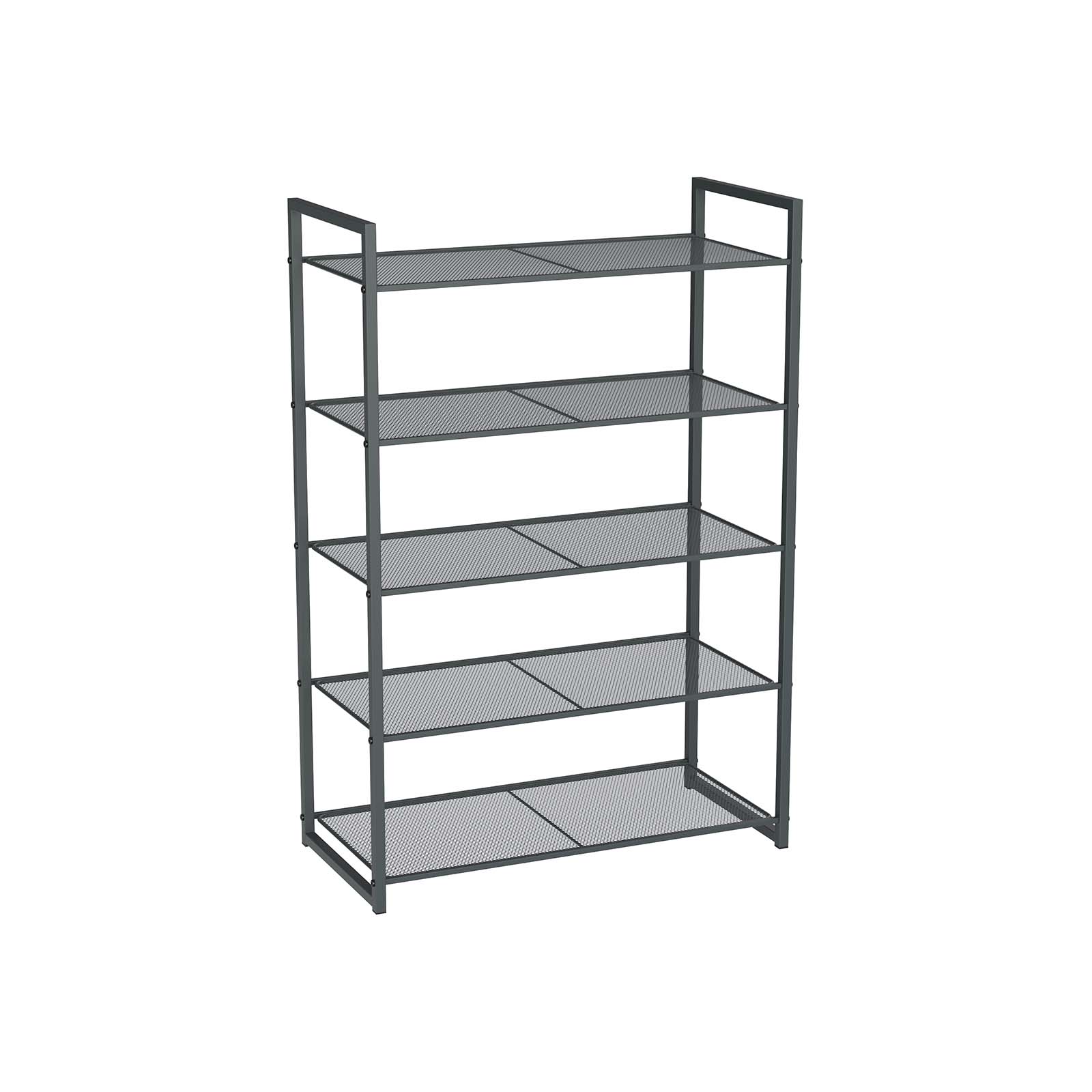 Étagère à chaussures 5 niveaux gris