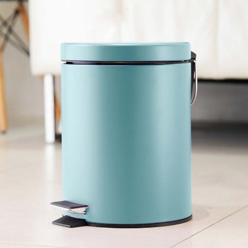SOGA 4X Stainless Steel Pedal Bin Blue 7L