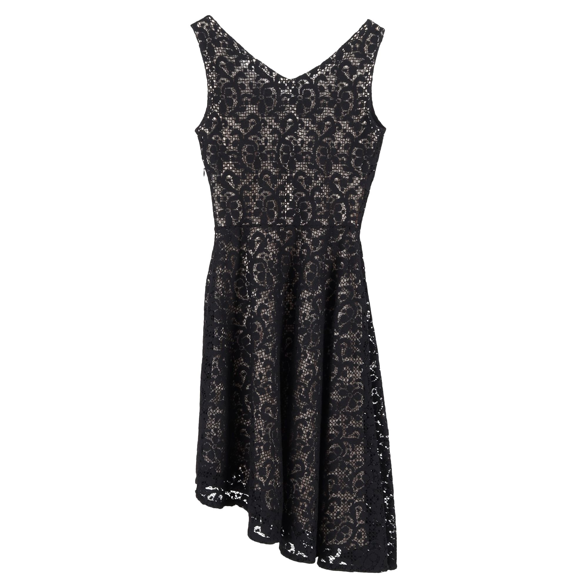 Christian Dior Preloved Asymmetric Lace Dress in Black Polyester