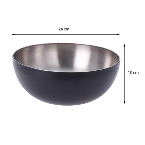 Misa patera stal nierdzewna czarna 24 cm na przekąski