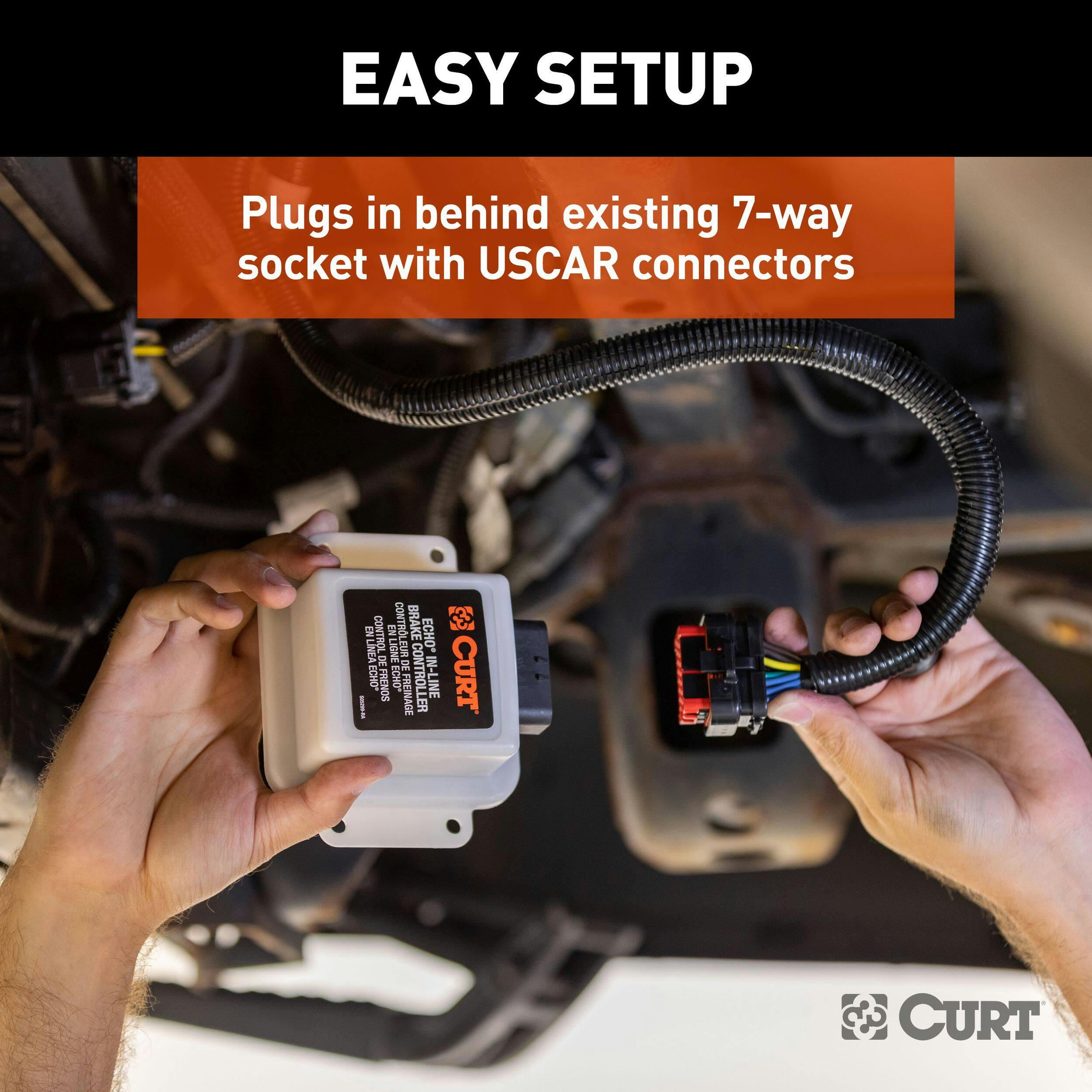 CURT 51200 Echo In-Line Electric Trailer Brake Controller with Bluetooth