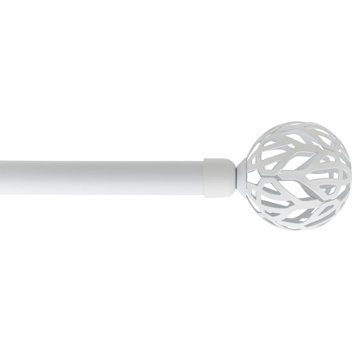 Kit Varão Extensível Vintage Branco Mate 210-380cm