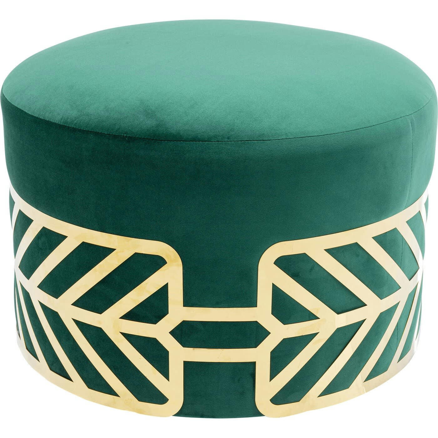 JENNA - Tabouret Jenna velours vert et or Kare Design