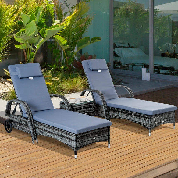 Gartenliegen-Set, Eisen, inkl. Auflagen, BxHxT: 200 x 30 x 73 cm