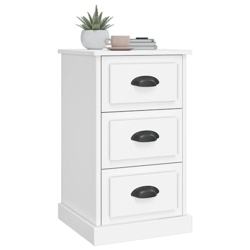 NNEVL Bedside Cabinet White 39x39x67 cm Engineered Wood