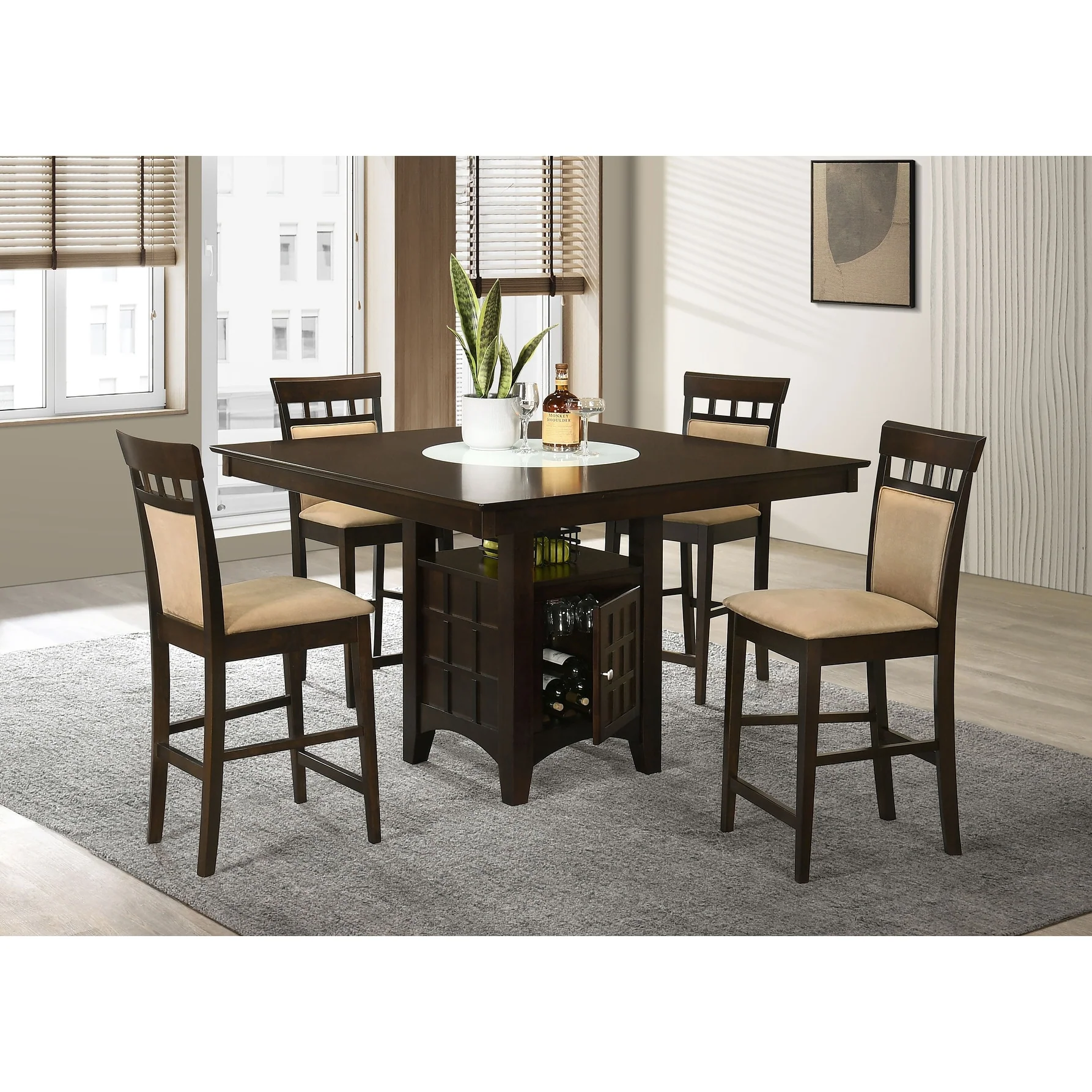 Gabriel Cappuccino Square Counter Height Dining Set