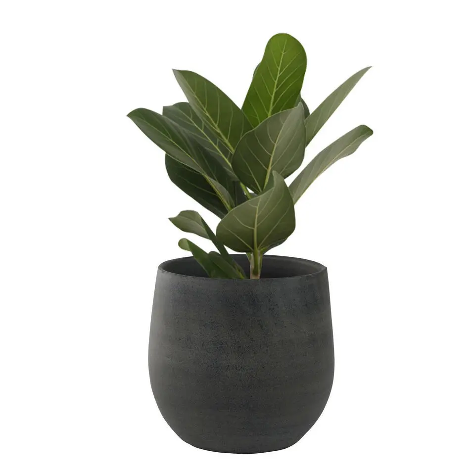 Ter Steege Plantenpot - moderne look - grafiet - 18 x 16 cm