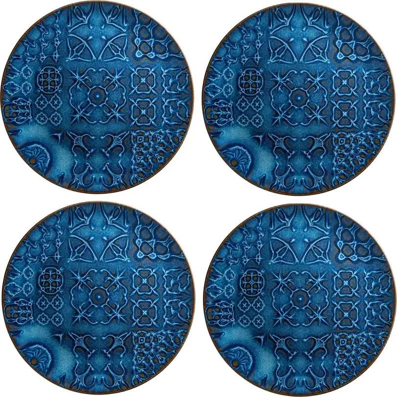 Flacher Teller 4er-Set Tiles