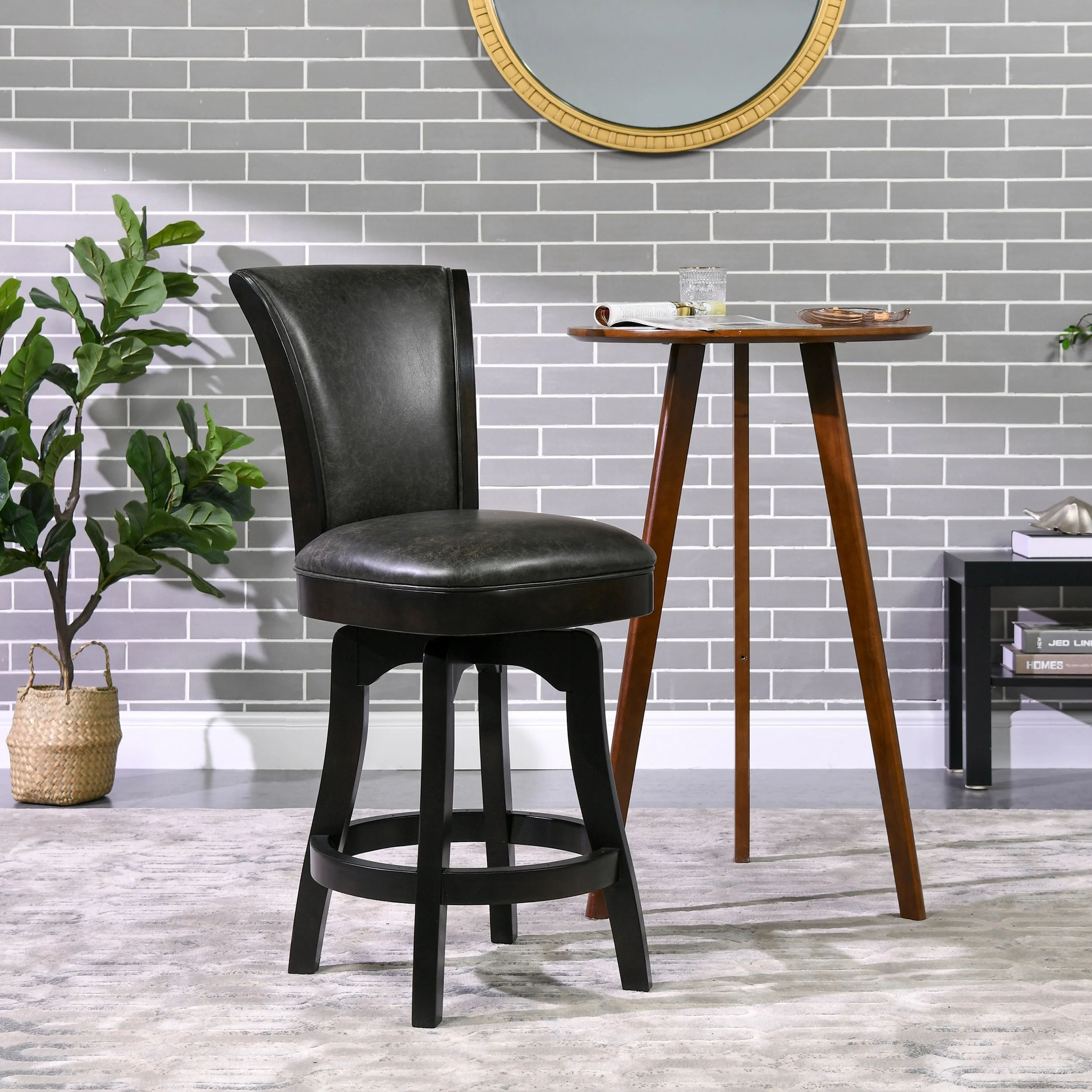 Henry 27 Swivel Upholstered Counter Height Bar Stool