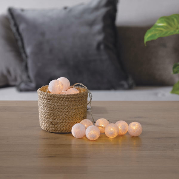 Girlanda Cottonbals LED różowa 16 KUL na baterie