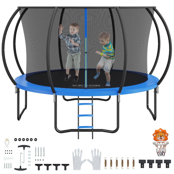 Trampolina ogrodowa z siatką wewnętrzną dla dzieci 442 cm