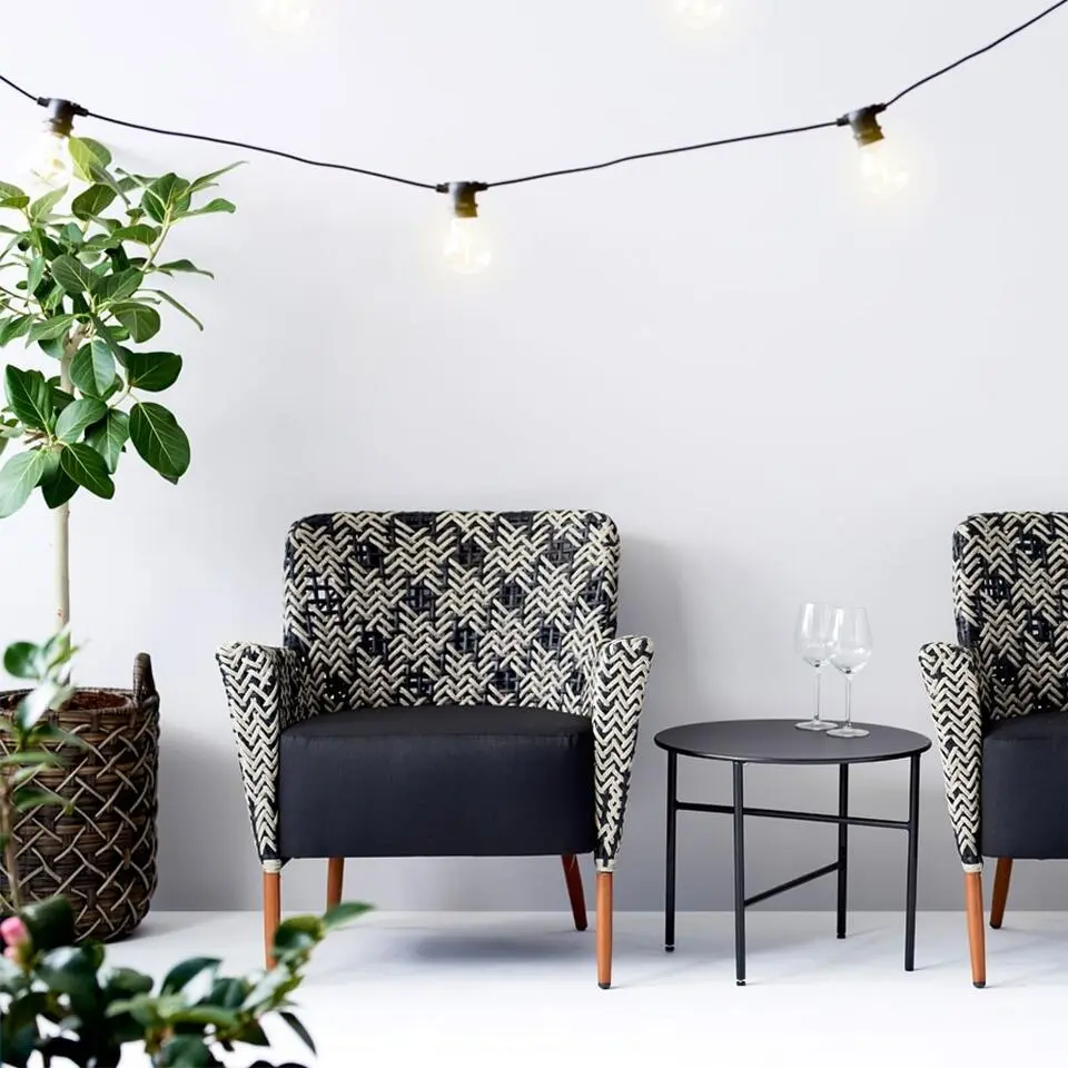 Lisomme Mila metalen tuin salontafel zwart - &Oslash; 50 cm