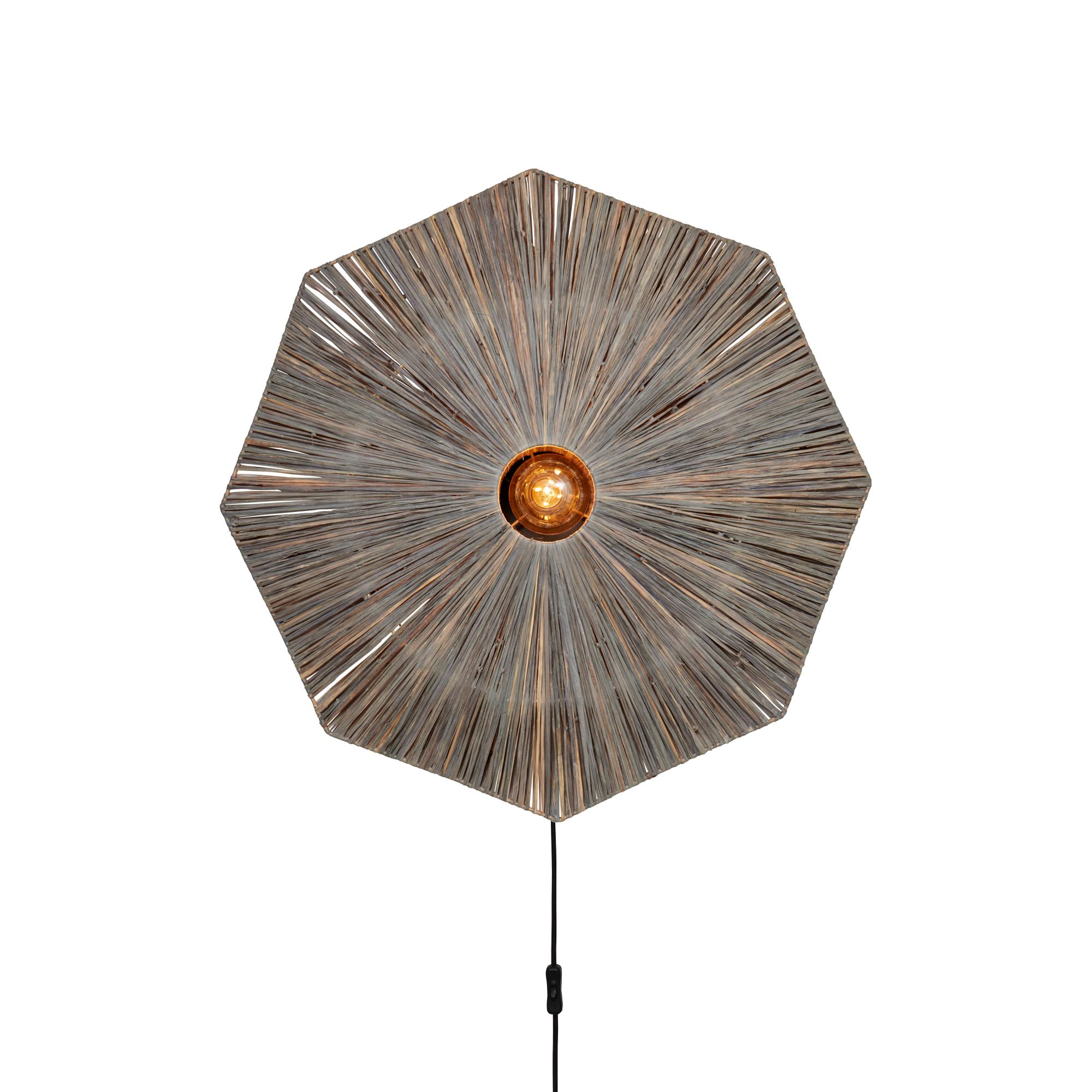 GOOD&MOJO wandlamp Panama - grijs - Ø65cm