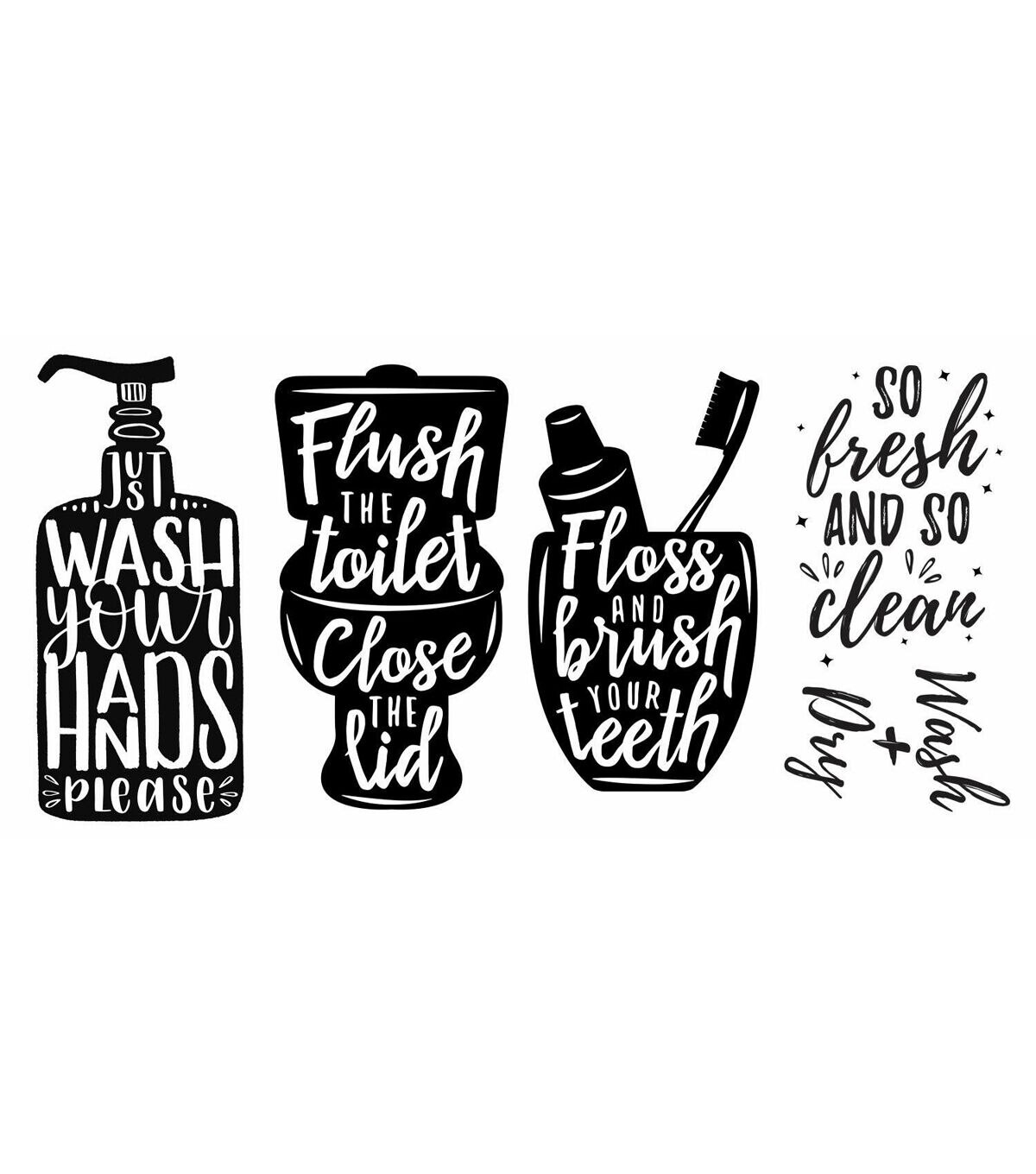 RoomMates Wash Your Hands Soap Quotes Decals