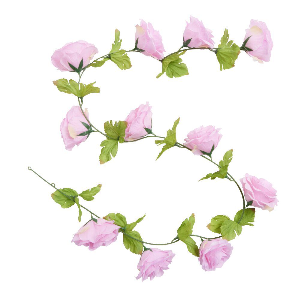 Guirlande de roses artificielles roses L140cm