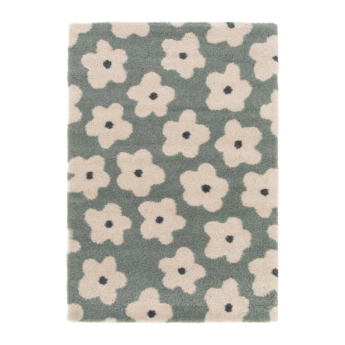 AFK Living vloerkleed Bloemen - voor kinderen - groen - 160 x 230 cm