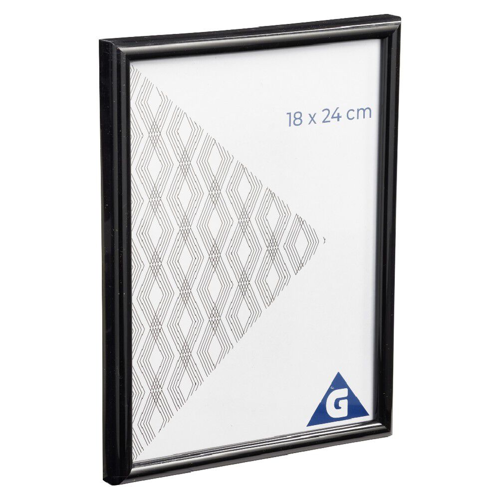 Cadre photo plastique noir 19x25cm pour photo 18x24cm