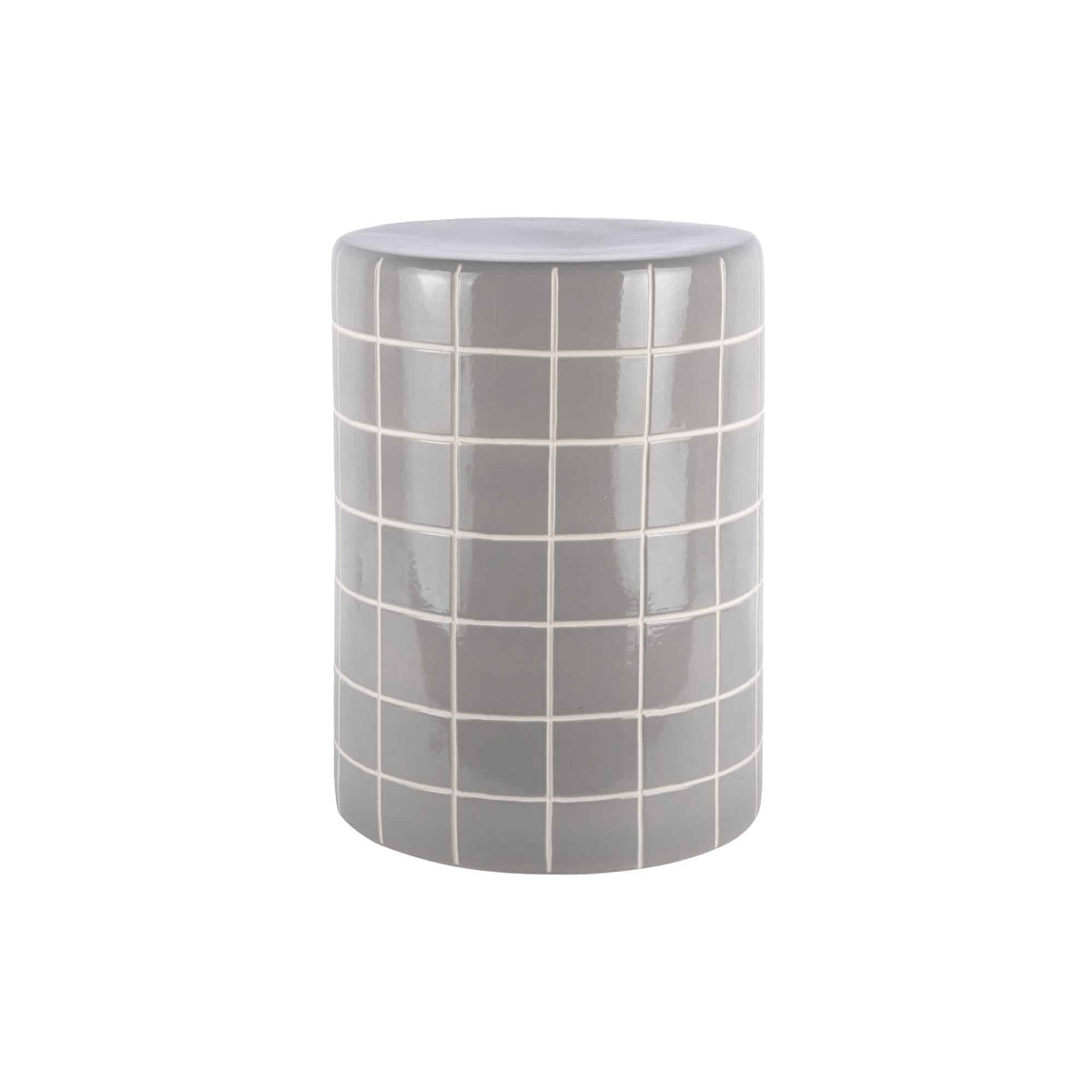 Leitmotiv bijzettafel Retro Tiles High - grijs - Ø33cm